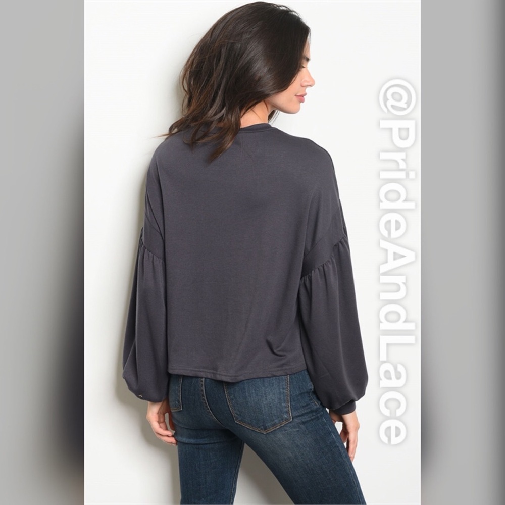 LAST 1️⃣ 🥰 Charcoal Balloon Top 🥰 - Picture 2 of 2